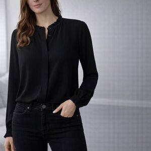 060. RW&CO. Classic Black Blouse